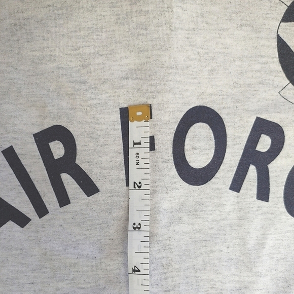 Vintage Jerzees Air Force Tshirt Gray Size L HeavyWeight Blend Made in USA Mens - Picture 12 of 12